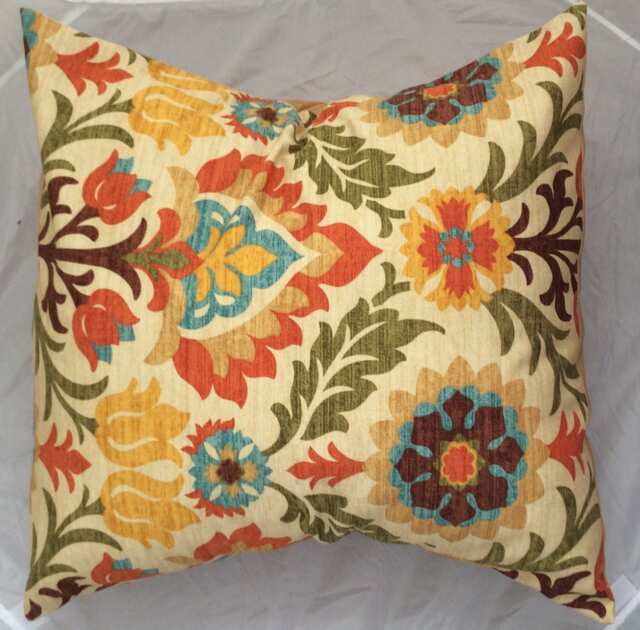 Gold Pillow Cover, Flower Asian Flower Decorative Throw Pillow, Designer Pillow - image 1