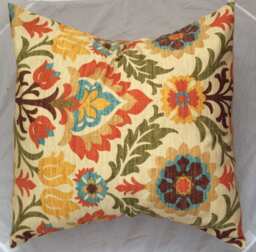 Gold Pillow Cover, Flower Asian Flower Decorative Throw Pillow, Designer Pillow - thumbnail 1