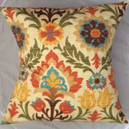 Gold Pillow Cover, Flower Asian Flower Decorative Throw Pillow, Designer Pillow - thumbnail 2