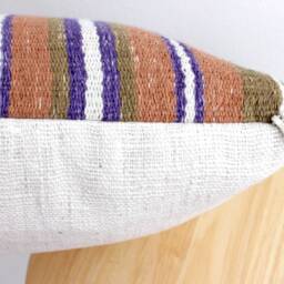 "Vintage Hmong Batik Pillow Cover Embroidered Ethnic Textile, 12"" X 20" - thumbnail 3