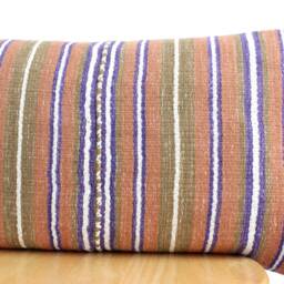 "Vintage Hmong Batik Pillow Cover Embroidered Ethnic Textile, 12"" X 20" - thumbnail 2