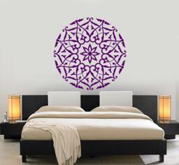 Wall Vinyl Decal Mandala Pattern Symbol Of Universe Cosmos Indian Religious Spiritual Modern Home Decor - #1180Dz - thumbnail 1