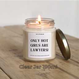 Girl Lawyer Gift Candle, Funny Only Hot Girls Are Lawyers Gift For Law Student, Work Promotion, Bar Exam, Law School, Graduation - thumbnail 2