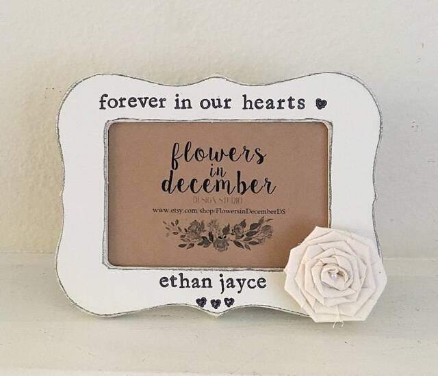 Personalized Memorial Picture Frame Forever in Our Hearts, Infant Loss Sympathy Gift - image 1