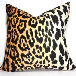 Velvet Leopard Print Pillow Cover, Black & Tan Cheetah - thumbnail 3