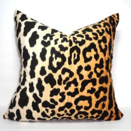 Velvet Leopard Print Pillow Cover, Black & Tan Cheetah - thumbnail 2