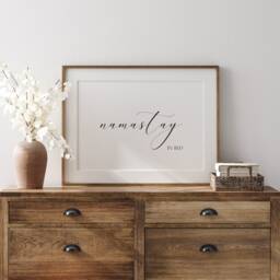 Namastay in Bed - Quote Print Relaxing Bedroom Decor Romantic Wall Art Gallery Landscape Poster Unframed - thumbnail 2