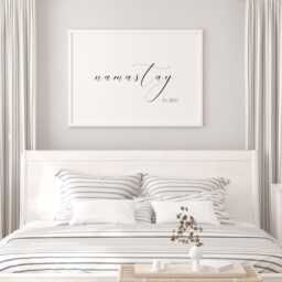 Namastay in Bed - Quote Print Relaxing Bedroom Decor Romantic Wall Art Gallery Landscape Poster Unframed - thumbnail 3