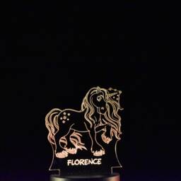 Personalised Unicorn Night Light Led Animal Light Stand - thumbnail 4