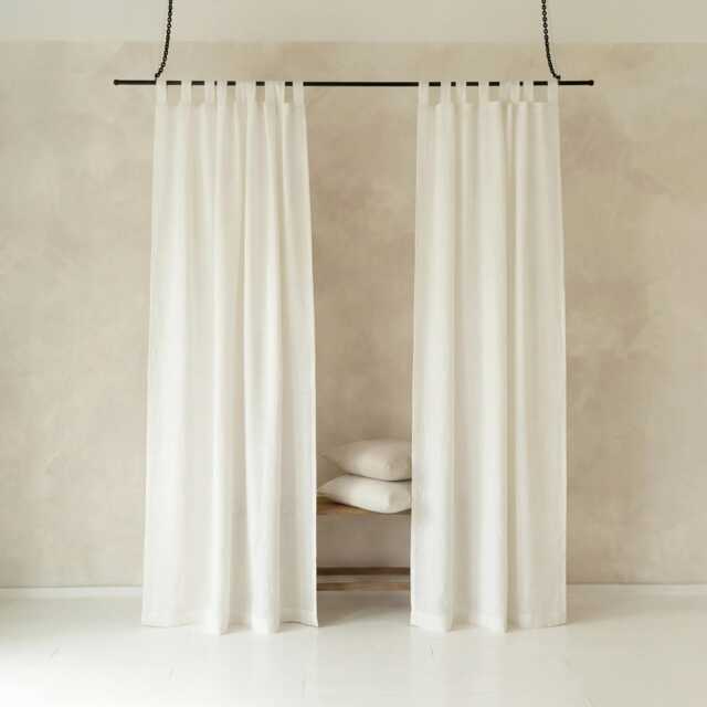 Tab Top Linen Curtain Panel, Custom Color, Various Sizes, Privacy, Blackout Curtains Option - image 1