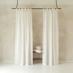 Tab Top Linen Curtain Panel, Custom Color, Various Sizes, Privacy, Blackout Curtains Option
