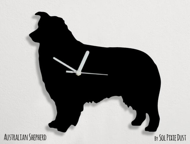 Australian Shepherd Dog - Wall Clock Silhouette - image 1