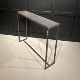 Metal Console Table Radiator Cover, Mild Steel Sideboard Bronze Powder Coated Frame