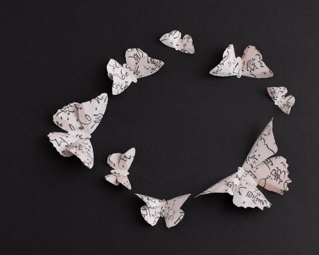 3D Butterfly Wall Art Black & White Kanji Paper Butterflies For Decor, Nursery, Children's Room - image 1