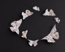 3D Butterfly Wall Art Black & White Kanji Paper Butterflies For Decor, Nursery, Children's Room - thumbnail 1