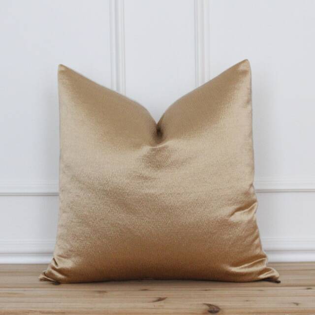 Gold Silk Pillow Cover - Satin Christmas Throw Holiday Cushion Elegant Louis - image 1