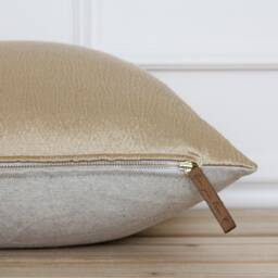 Gold Silk Pillow Cover - Satin Christmas Throw Holiday Cushion Elegant Louis - thumbnail 2