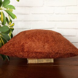 Terra-Cotta Velvet Pillow Cover Modern Scandinavian Decor - thumbnail 4