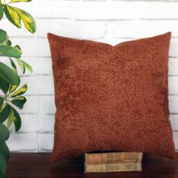 Terra-Cotta Velvet Pillow Cover Modern Scandinavian Decor - thumbnail 2