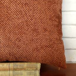 Terra-Cotta Velvet Pillow Cover Modern Scandinavian Decor - thumbnail 3