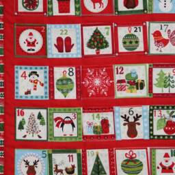 Advent Calendar Christmas Decoration Wallhanging, Fabric Calendar, Scandinavian - thumbnail 3