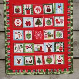 Advent Calendar Christmas Decoration Wallhanging, Fabric Calendar, Scandinavian - thumbnail 2