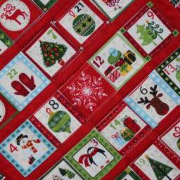 Advent Calendar Christmas Decoration Wallhanging, Fabric Calendar, Scandinavian - thumbnail 4