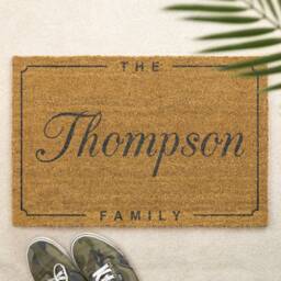 Personalised Brush Door Mat Front Custom Printed First Home Couple's Gift Family Name - thumbnail 1