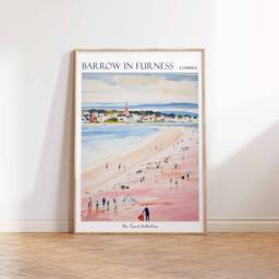 Barrow in Furness Travel Poster Cumbria Beach Art Print - thumbnail 3
