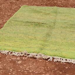 Handwoven Green Berber Wool Rug Contemporary Moroccan Carpet - thumbnail 4
