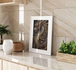 Japanese Gold Dragon Wall Art Print Mythical Oriental Decor For Bedroom Living Room Or Office Modern Asian Inspired Home Accent - thumbnail 1