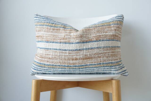Indigo Tribal Hemp Hand Woven Natural Dye Color Pillow Cover - image 1