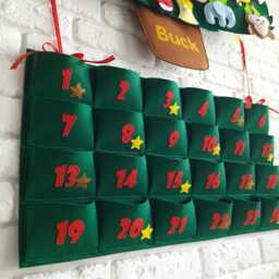 Custom Toddler Christmas Tree With 24 Soft Felt Ornaments Ribbons + Felt Advent Calendar Pockets - thumbnail 4