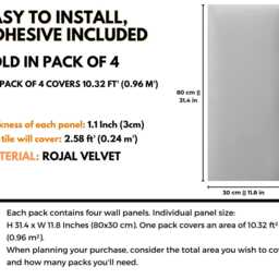 Velvet Padded Wall Panels Anti-Collision 3D Upholstered Headboard Set - thumbnail 3