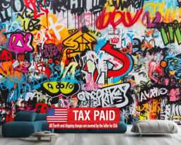 Graffiti Street Wallpaper Mural, Urban Abstract Art, Peel & Stick - thumbnail 1