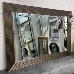 Large Bronze Ripple Frame Mirror Elegant Framed Galaxy Wall - Choice Of Size Premium Quality Free P&p
