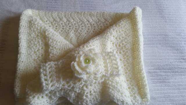 Crochet Antique White Baby Blanket Set, Shower, House Warming, Unisex Gift Idea, Soft Beautiful Set. Ready To Ship - image 1