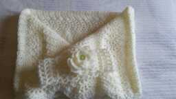 Crochet Antique White Baby Blanket Set, Shower, House Warming, Unisex Gift Idea, Soft Beautiful Set. Ready To Ship