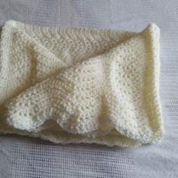 Crochet Antique White Baby Blanket Set, Shower, House Warming, Unisex Gift Idea, Soft Beautiful Set. Ready To Ship - thumbnail 3