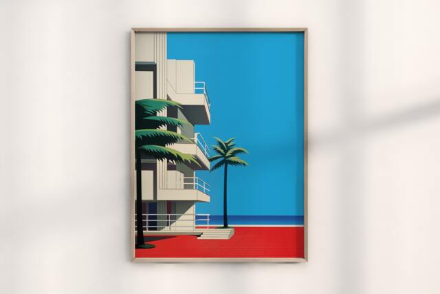 Tel Aviv Bauhaus Architecture Print, Iconic Israeli Design, Vintage Street Art, Modernist Movement Poster, Urban Israel Decor - image 1