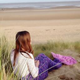 Crochet Mermaid Tail Blanket - Handmade Snuggle Sack, Custom Colors - thumbnail 2