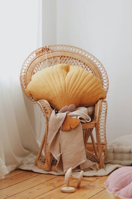 "Velvet Ginkgo Leaf Pillow ""Honey" - image 1