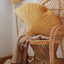 "Velvet Ginkgo Leaf Pillow ""Honey" - thumbnail 2