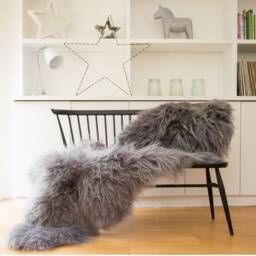 Natural Grey Icelandic Sheepskin . Extra Long, Double Length, Sheepskin, Natural Un Dyed , Hygge, Scandi, Nordic, Danish, In - thumbnail 3