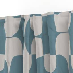 Mod Tessellation Curtain Panel - Mid Century Modern Curve Grey & Blue Custom Tacc Blueprint By Wren_Leyland - thumbnail 3