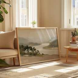 Misty River Poster, Pine Valley Print, Nature Wall Art, Paper - thumbnail 4