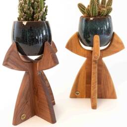 Plant Shelf Mid Century Modern Stand Ceramic Pot Holder Indoor Garden Ornament Decor Farmhouse Lover - thumbnail 2