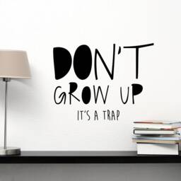 Don't Grow Up It's A Trap Wall Decal, Peter Pan Dont Vinyl Growing Sticker, Kids Room Decal - thumbnail 2