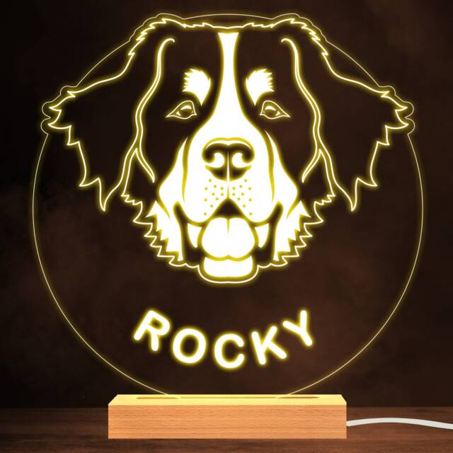 Bernese Mountain Dog Pet Silhouette Warm Lamp Personalised Gift Night Light - Bedroom - image 1