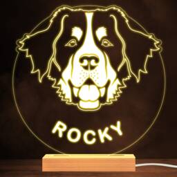 Bernese Mountain Dog Pet Silhouette Warm Lamp Personalised Gift Night Light - Bedroom